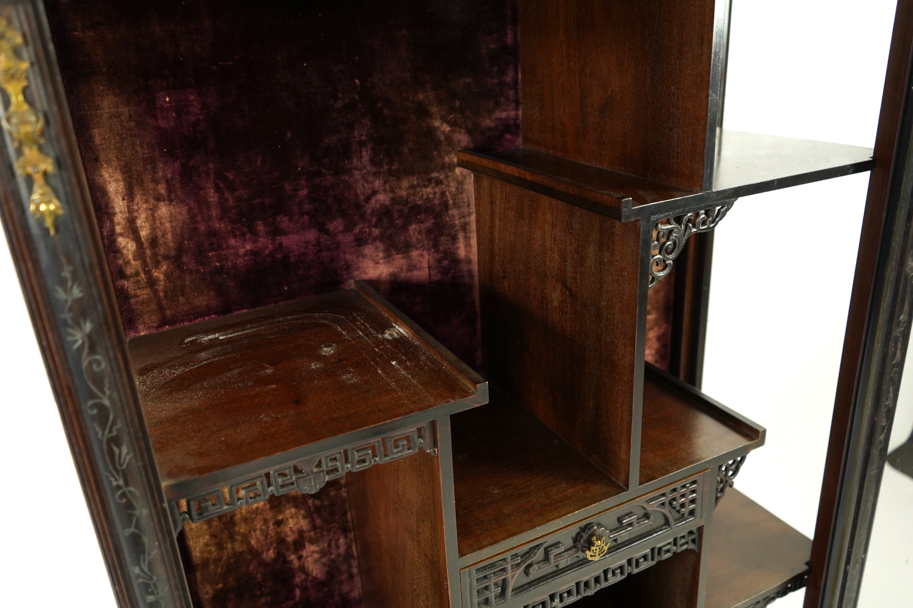 Gabriel Viardot (French, 1830-1906), a French Aesthetic movement mahogany and ormolu mounted cabinet